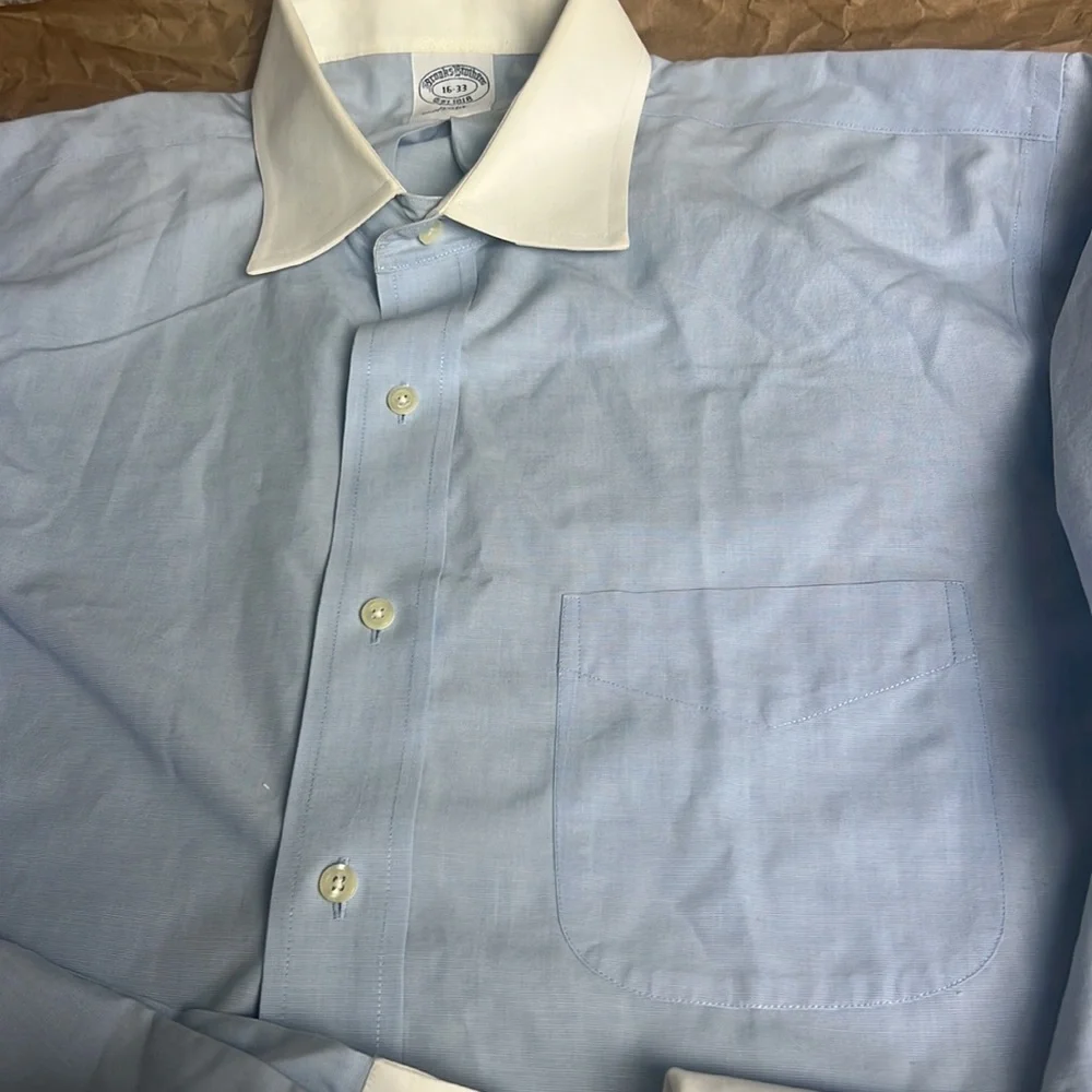 Brooks brothers dress shirt men’s Sz 16 neck - Picture 2 of 6